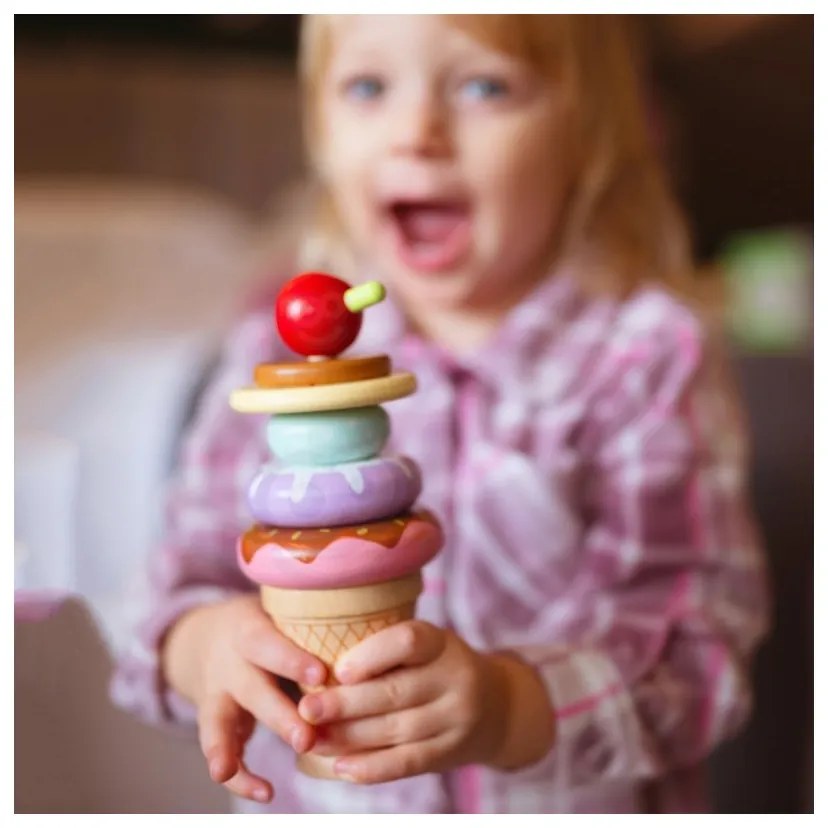 Woopie green drewniane lody układanka montessori cukiernia 12 el. fsc