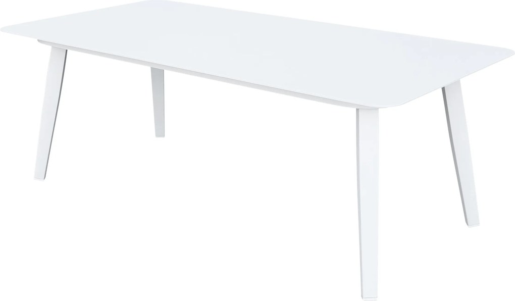 Stolik ogrodowy aluminiowy biały 120x60x43 cm lekki wytrzymały tarasowy
