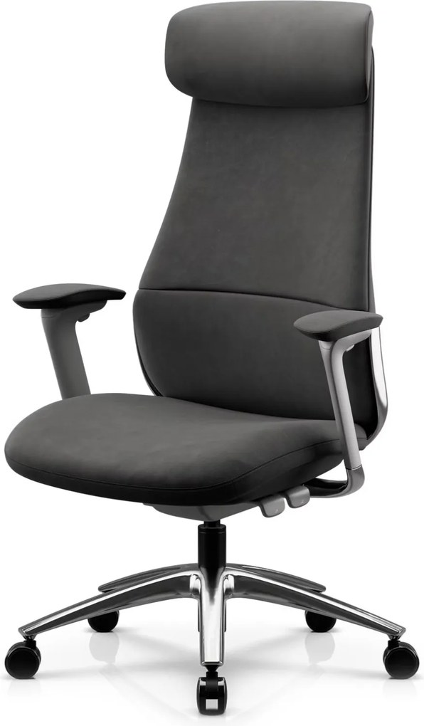 Ergonomiczny fotel biurowy tapicerowany Command, szara tkanina