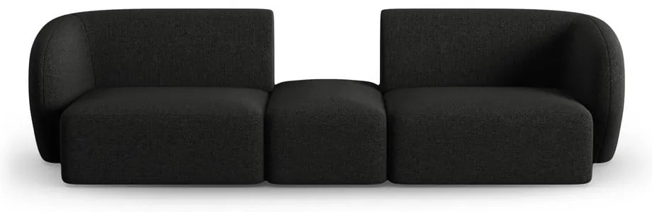 Czarna sofa z tkaniny szenilowej 246 cm Paolo – Milo Casa