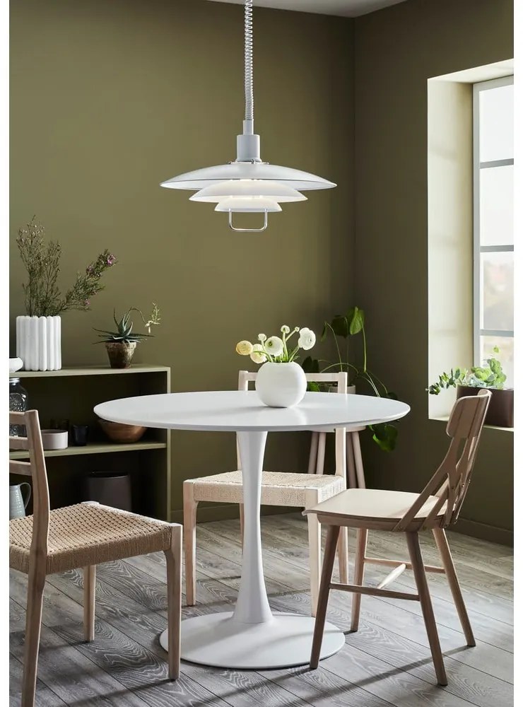 Biała lampa wisząca Markslöjd Kikrenes, ø 48 cm
