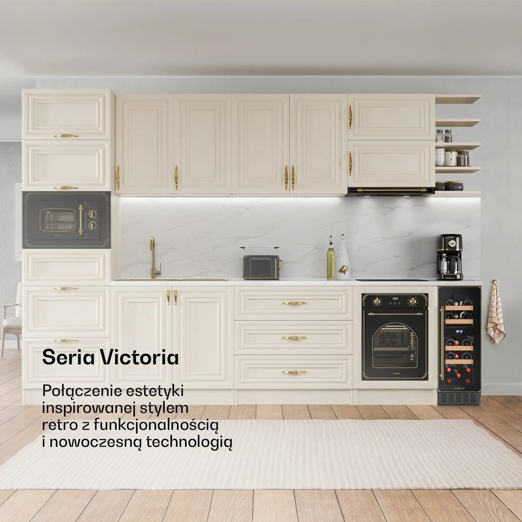 Klarstein Vinovilla Victoria 30cm 17 Butelek Winiarka Podblatowa 2 Strefy Czarny
