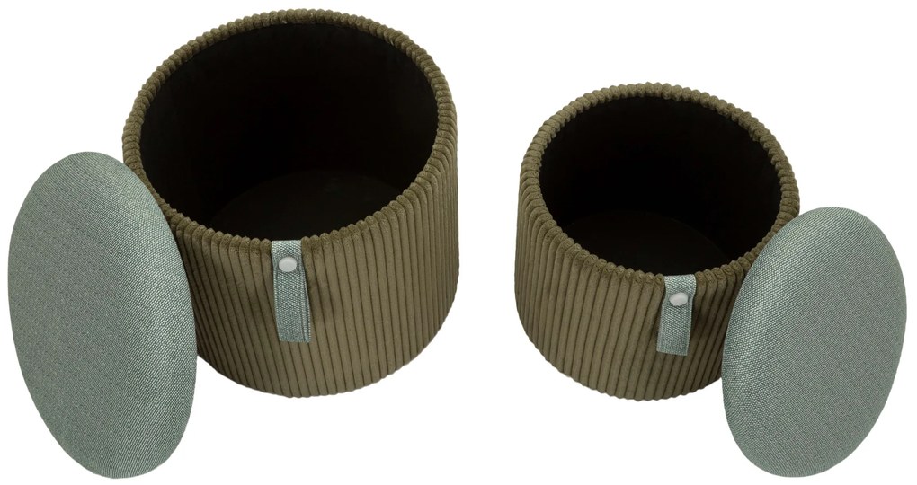 Zestaw puf ze schowkiem BOLZANO, Ø 38 cm, Ø 32 cm