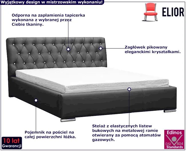 Łóżko z pojemnikiem na pościel Florentino 2X 120x200 - 44 kolory