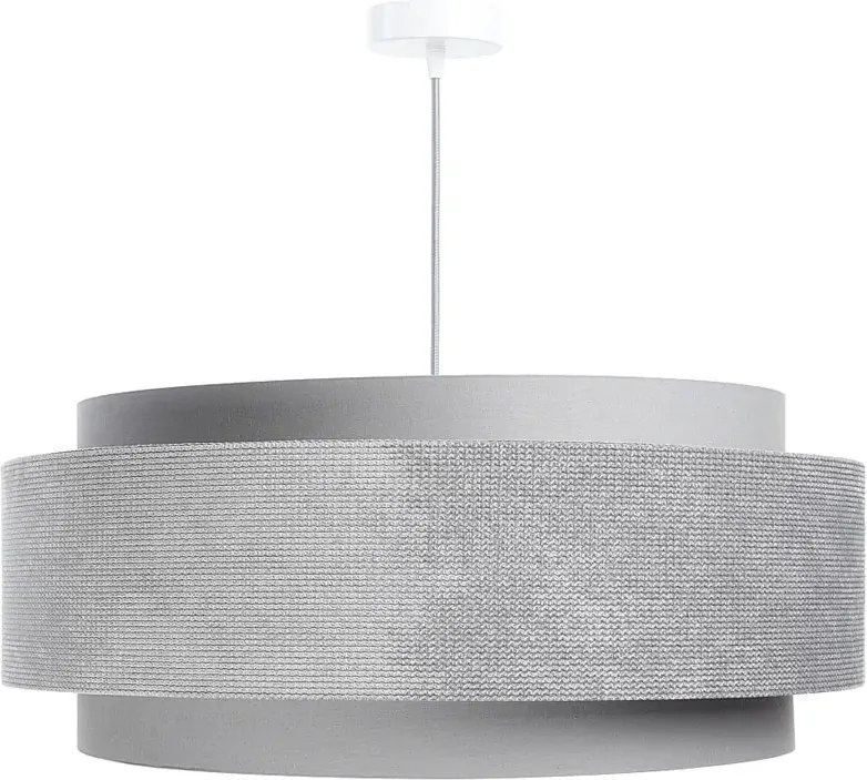 Szara okrągła lampa wisząca abażurowa S5-G01