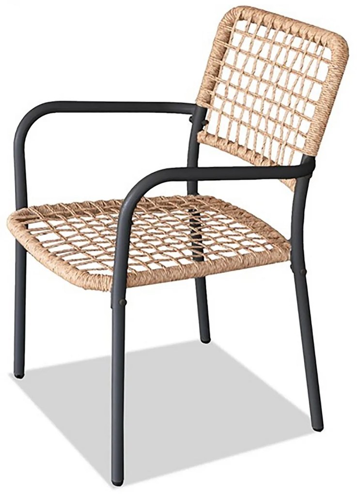 Autronic Zestaw balkonowy 1+2, metal, polirattan, naturalny, AZ-L1103 NAT