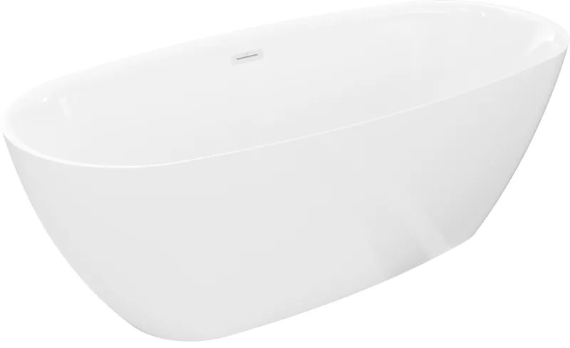 Mexen Luvo Slim wanna wolnostojąca 170 x 75 cm, biała, przelew biały - 52801707500-20