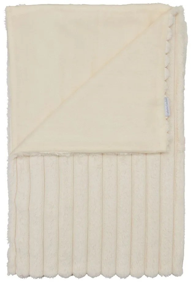 Kremowy koc z mikropluszu 130x170 cm Cosy Ribbed – Catherine Lansfield