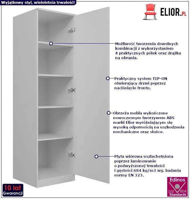 Biała Wąska Szafa M1-Z70