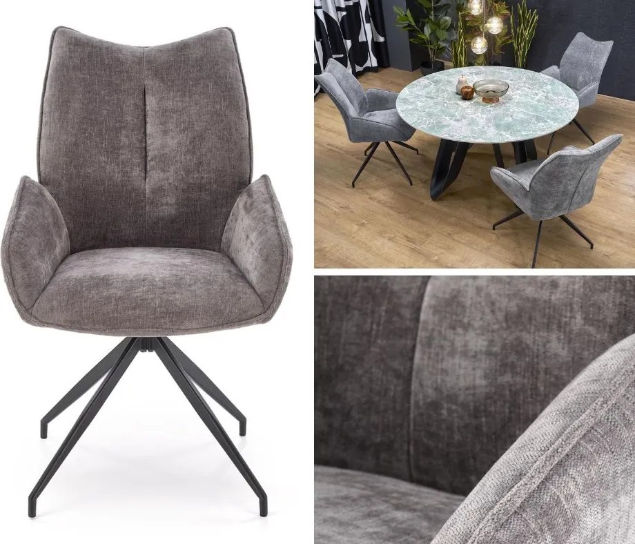 Krzesło do jadalni z obracanym siedziskiem K553 Halmar