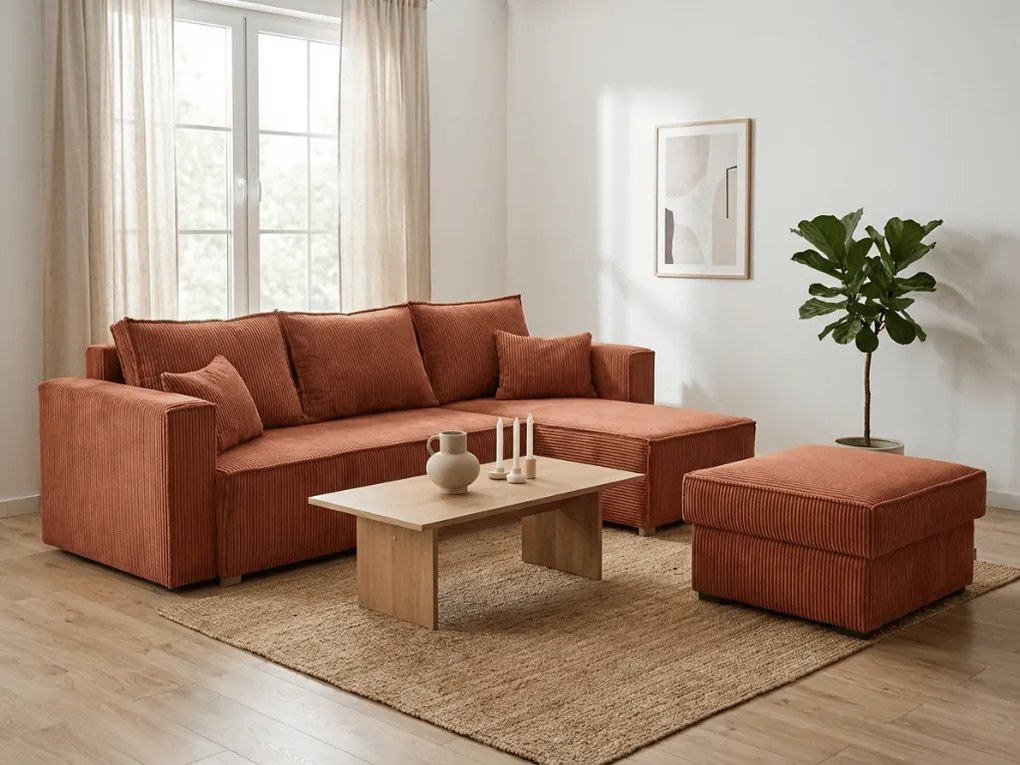 Terakotowy taboret SMART COSARO z miejscem do przechowywania 65x65 cm