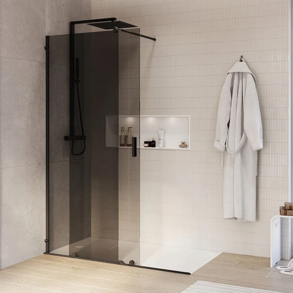 Drzwi prysznicowe przesuwne ze ścianką NT101