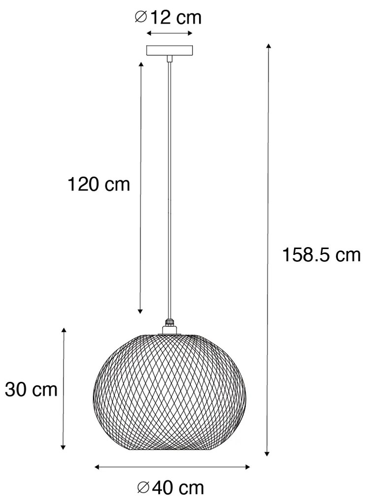 Zewnetrzna Orientalna lampa wisząca zewnętrzna z bambusa IP44 - RafaelKolonialny Oswietlenie zewnetrzne