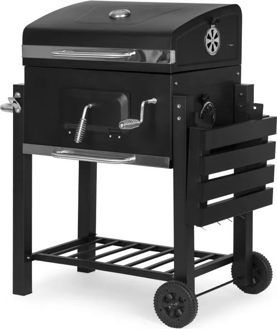 Grill węglowy ogrodowy GW-01 z półkami, kółkami i pokrywą