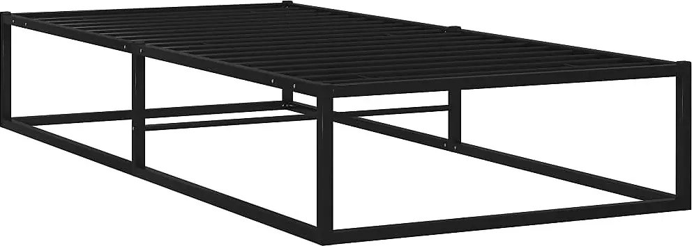 Czarne Loftowe Łóżko Metalowe 90X200 Cm R3-G83