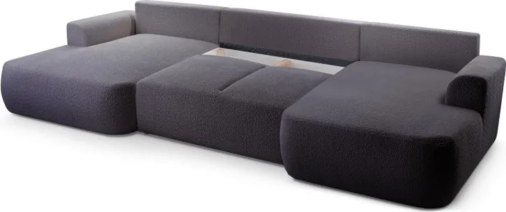 Narożnik VELO XL wolnostojący układ U z funkcją spania w tkaninie Coral 80 DomoHome