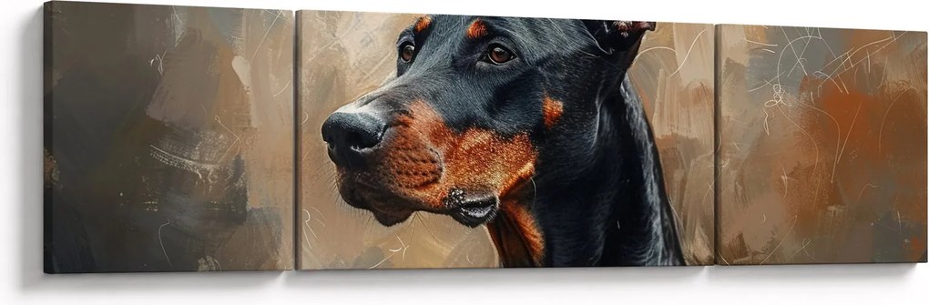 Obraz - Portret Dobrmana (170x50 cm)