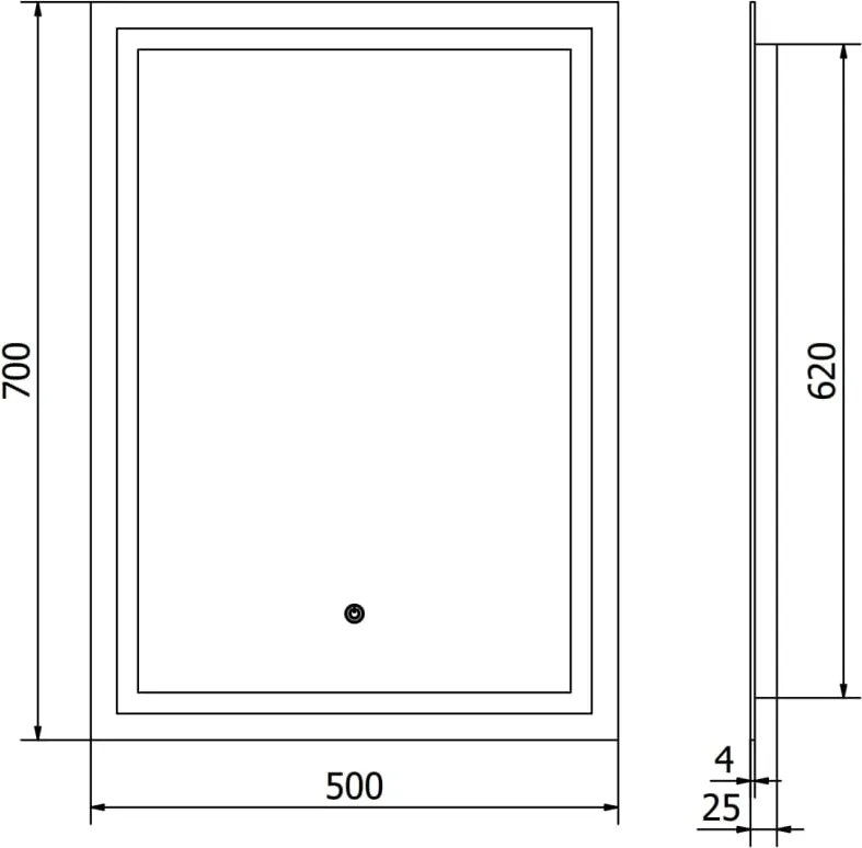 Mexen Miko lustro łazienkowe podświetlane 50 x 70 cm, LED 6000K, antypara - 9819-050-070-611-00