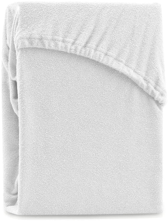 Białe prześcieradło frotte z gumką 240x220 cm Ruby – Restilo