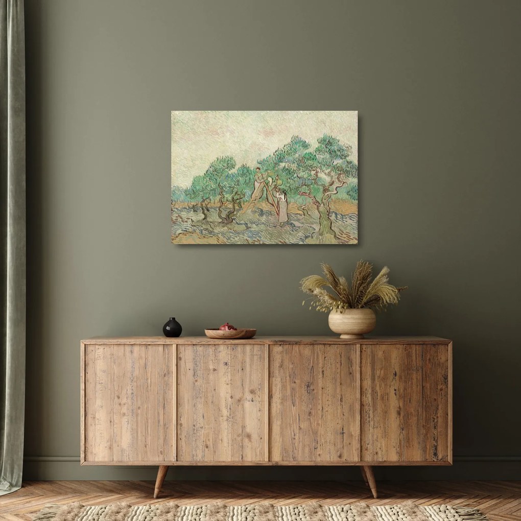 Obraz na szkle - Vincent van Gogh, The Olive Orchard, reprodukcje (70x50 cm)