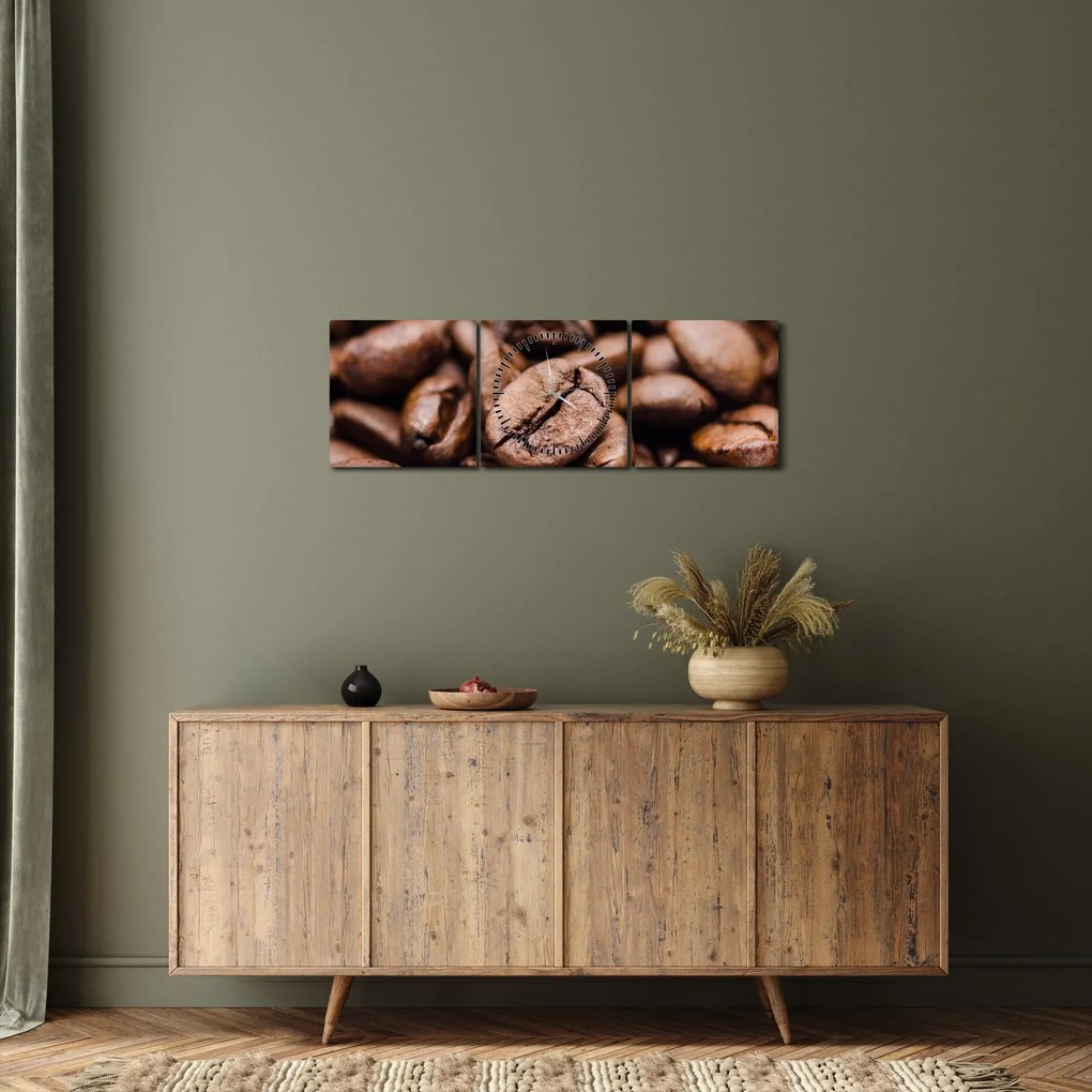 Obraz ziaren kawy (z zegarem) (90x30 cm)