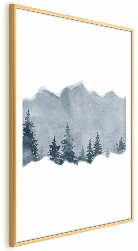 Plakat Wycinek Syberii 60x90 cm z ramą złotą z marginesem ARTGEIST B