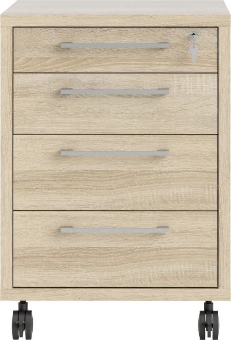 Kontenerek 4-szufladowy na kółkach Prima 4 dąb sonoma