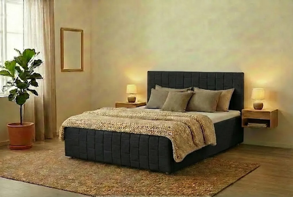 Łóżko OTTO 180x200 cm Ciemny szary Bez materaca