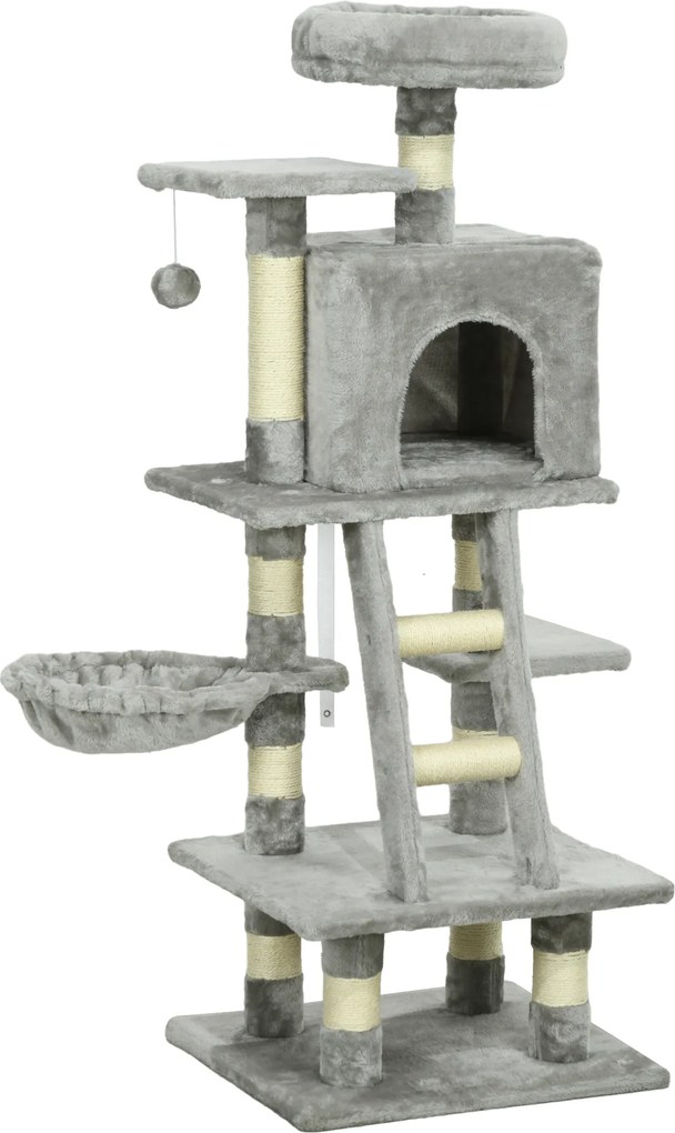 PawHut Drapak Stabilny i Komfortowy, 49x44x132cm, Szary