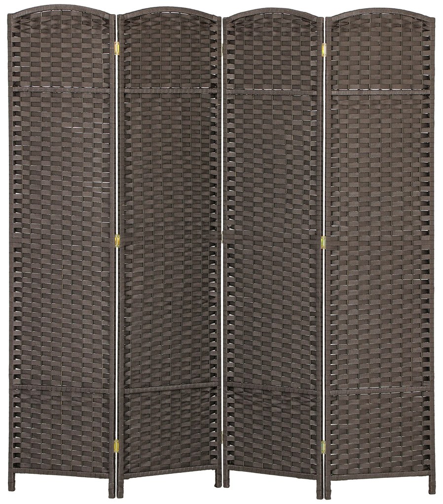 HOMCOM 4-częściowy parawan, Składana osłona prywatności, Ekran dla salonu, sypialni, biura domowego, Brązowy