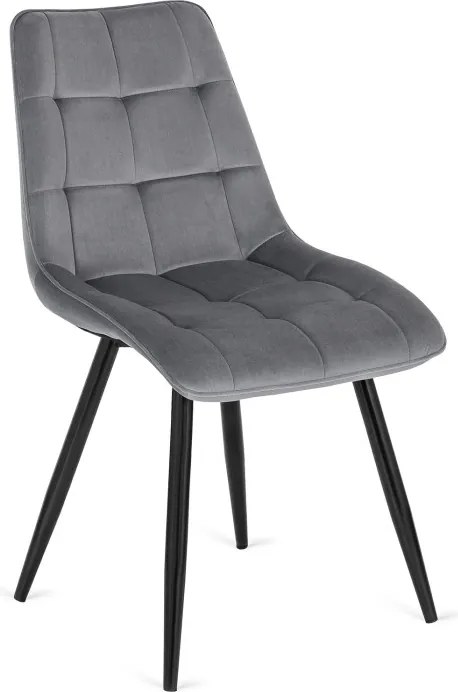Krzesło Tapicerowane do Jadalni RIO Szare Welurowe Nowoczesne Loft