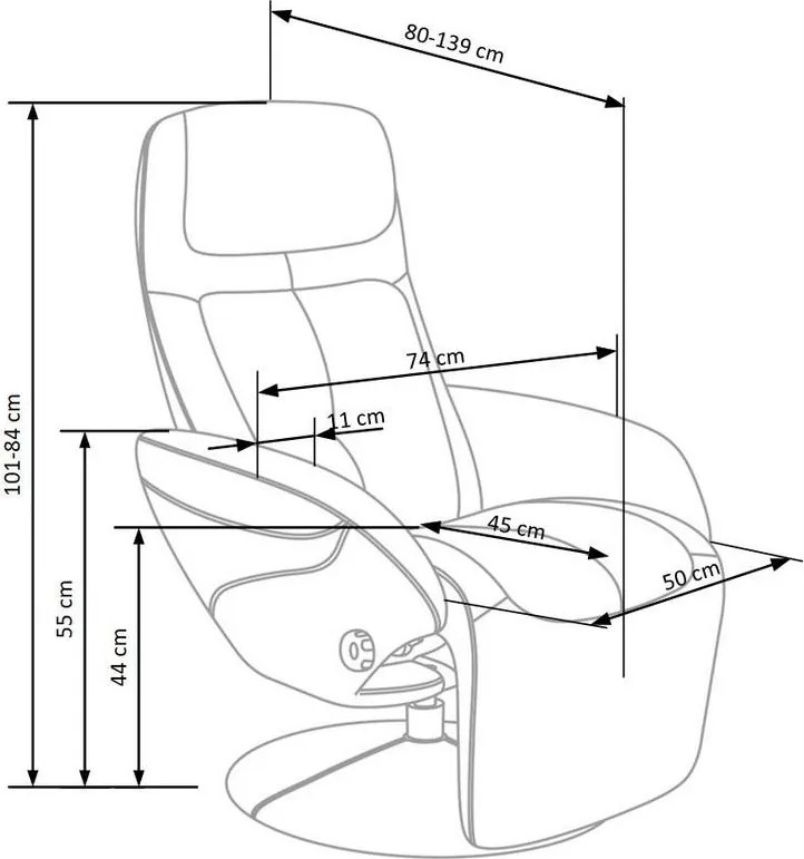 Rozkładany fotel do salonu Optima