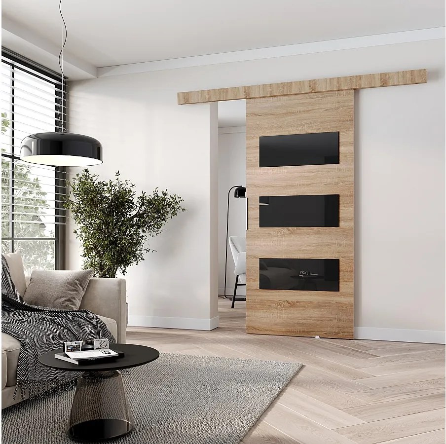 MINIO go for it, Drzwi przesuwne wewnętrzne CLEAN E 106 cm  w kolorze dąb sonoma