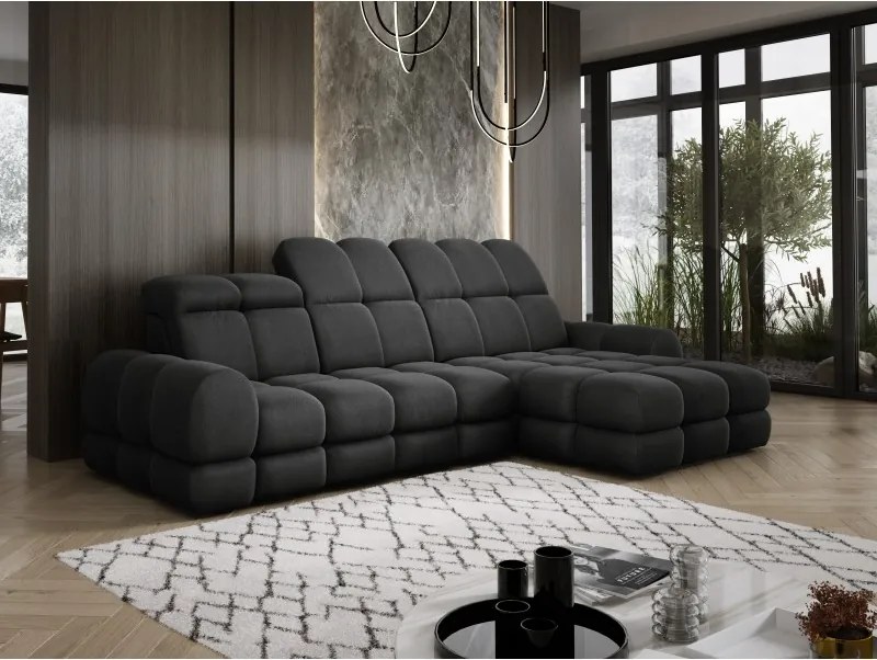 Narożnik TOLLO MINI S Prawostronny Elektryczna regulacja Solar 99 kolor Antracytowy WERSAL