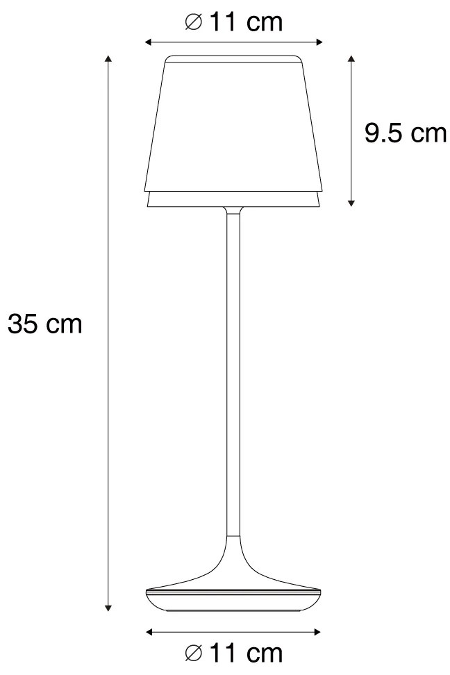 Zewnetrzna Lampa stołowa zielona z LED IP65, ładowalna ze stacją ładującą - Bass Nowoczesny Oswietlenie zewnetrzne