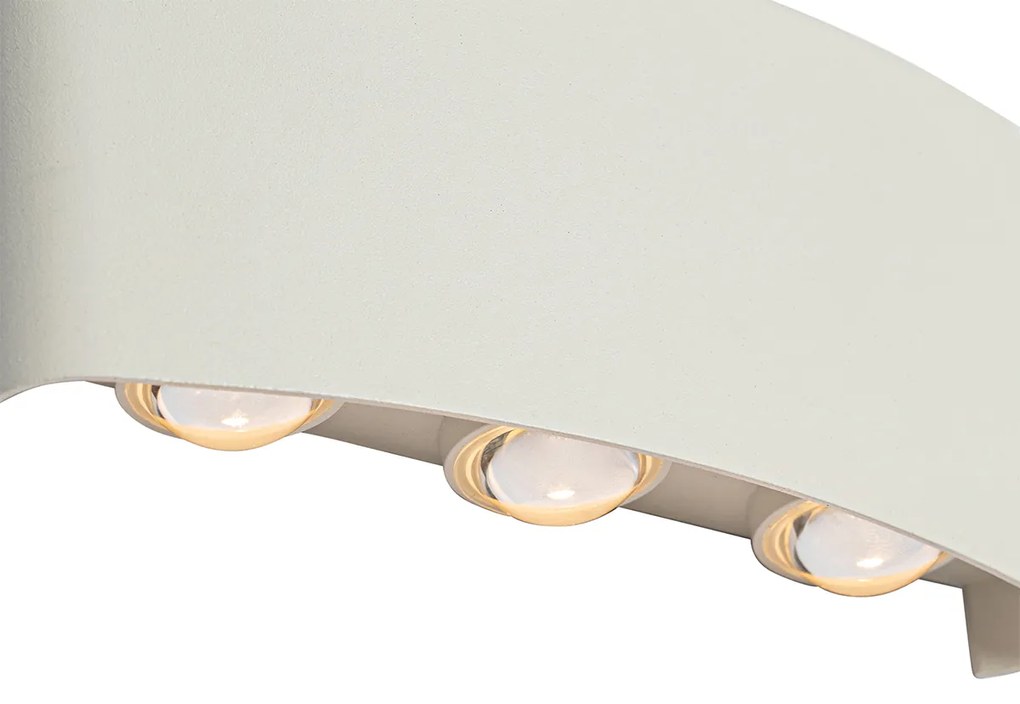 Zewnetrzna Lampa ścienna zewnętrzna biała z wbudowanym LED 6-światłowa IP54 - Silly Nowoczesny Oswietlenie zewnetrzne