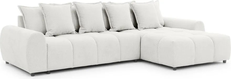 Biały narożnik (prawostronny/z szezlongiem) Albane – Ropez