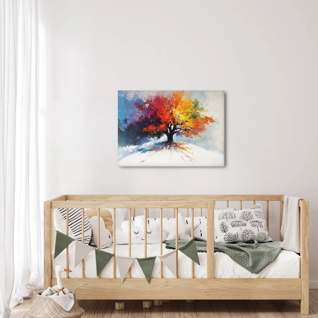 Obraz - Kolorowe drzewo (70x50 cm)