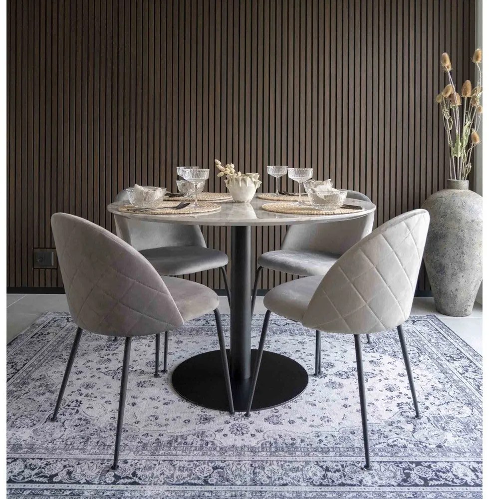 Jasnoszare aksamitne krzesła zestaw 2 szt. Geneve – House Nordic