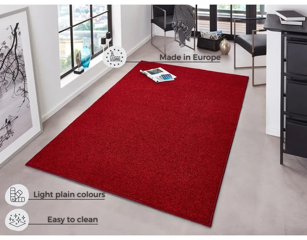 Czerwony dywan Hanse Home Pure, 140x200 cm