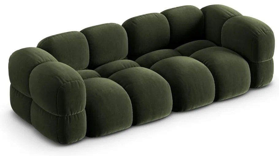 Zielona aksamitna sofa 250 cm Loretto – Cosmopolitan Design