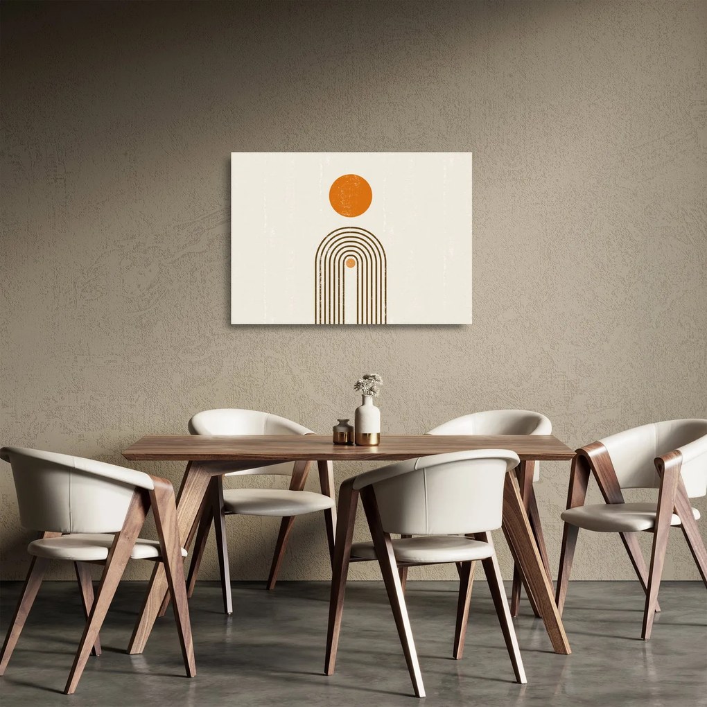 Obraz na szkle - Brązowe łuki (70x50 cm)