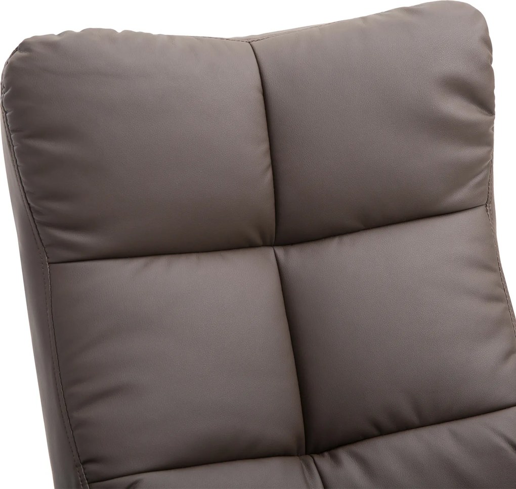 HOMCOM Fotel relaksacyjny TV z funkcją obrotu 360° i podnóżkiem Rozkładany Brązowy Drewniana rama 80x86x99cm | Aosom PL