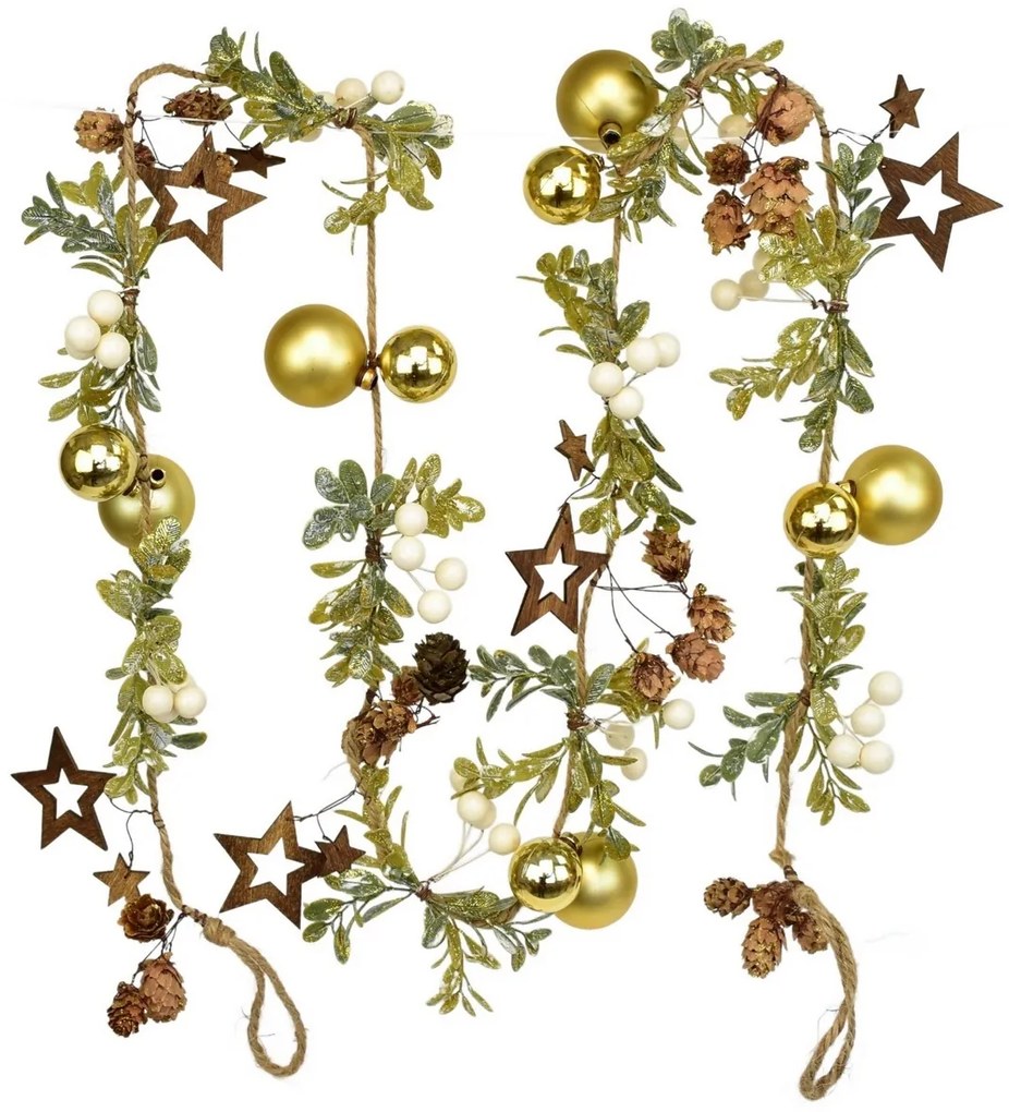 Świąteczna girlanda Nature złoty, 150 cm