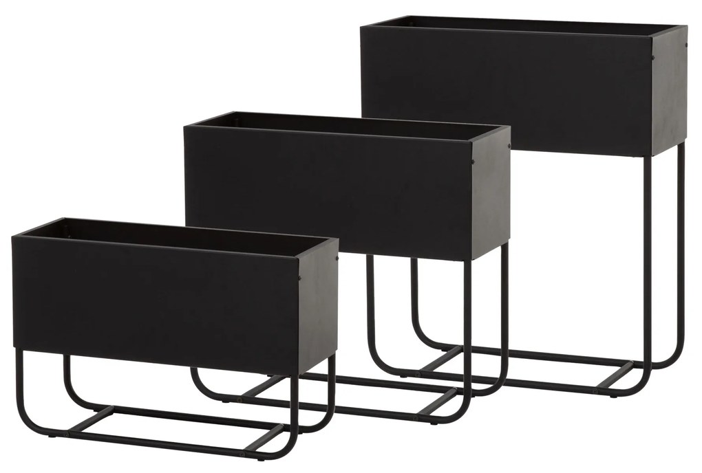 Kwietnik 60 x 23 x 70 cm czarny PATIO