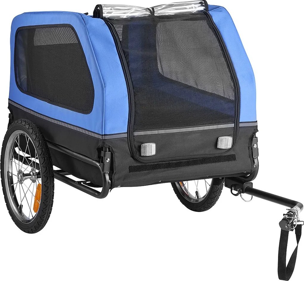 Przyczepa rowerowa SucceBuy dla Psa, Obciążenie 40 kg, Nosiciel dla Zwierząt Domowych z Rowerów, Rama Składana Łatwa z Kołem do Szybkiego Zwalniania, Reflektor