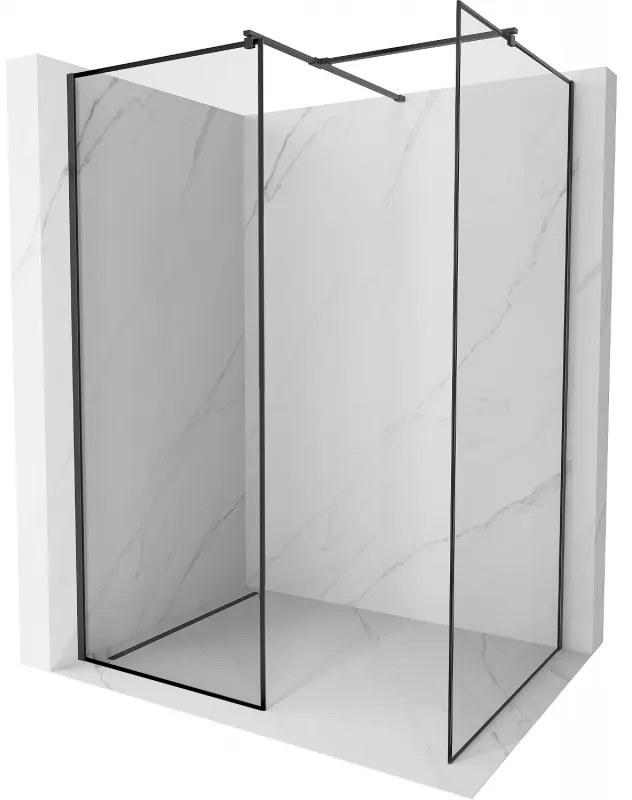 Mexen Kioto ścianka prysznicowa Walk-in 150 x 120 cm, czarny wzór, czarna - 800-150-202-70-70-120