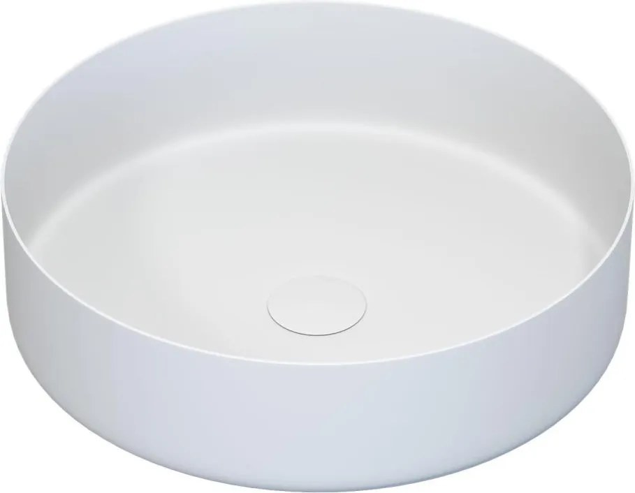 Umywalka nablatowa LJORDAL Ø 40 cm stal/biała