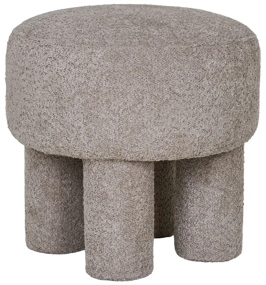 Jasnoszary puf z materiału bouclé Perth – House Nordic