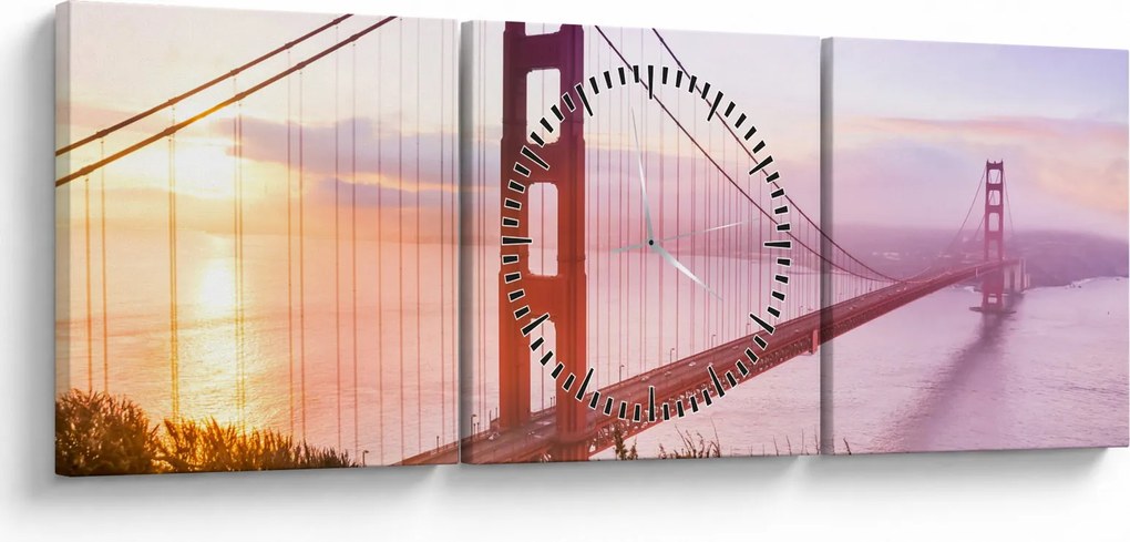 Obraz - San Francisco (z zegarem) (90x30 cm)